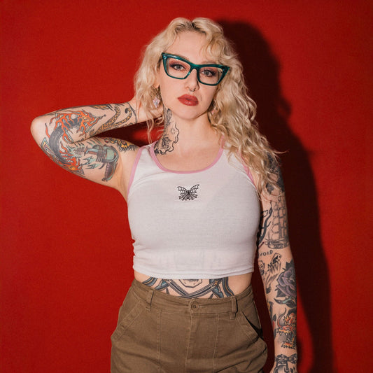 Webbed Butterfly Ribbed Tank -Last 2!