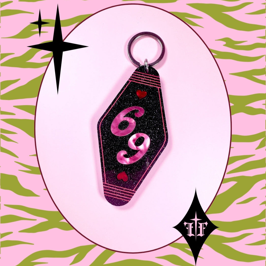 69 Love Hotel Keychain