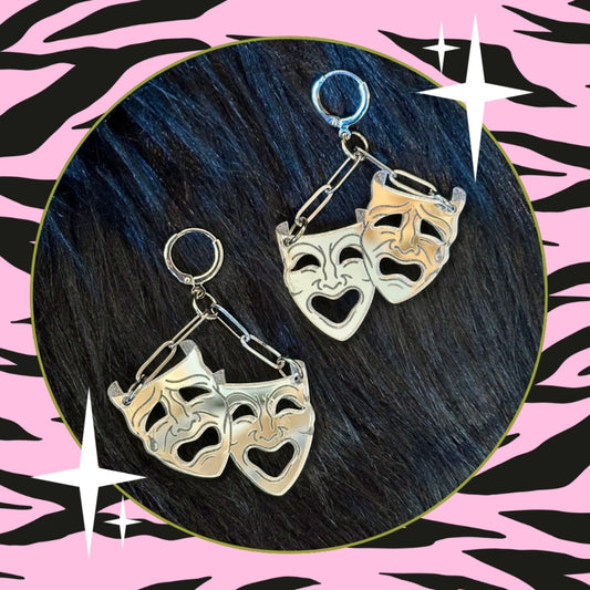 Comedy Tragedy Mask Earrings