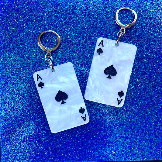 Aces of Spades Card Earrings