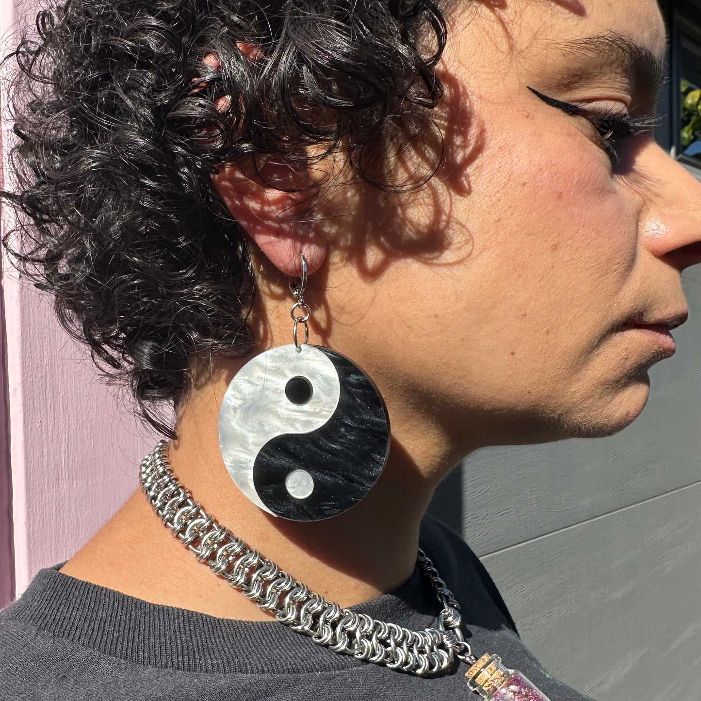 Pearly Yin Yang Earrings