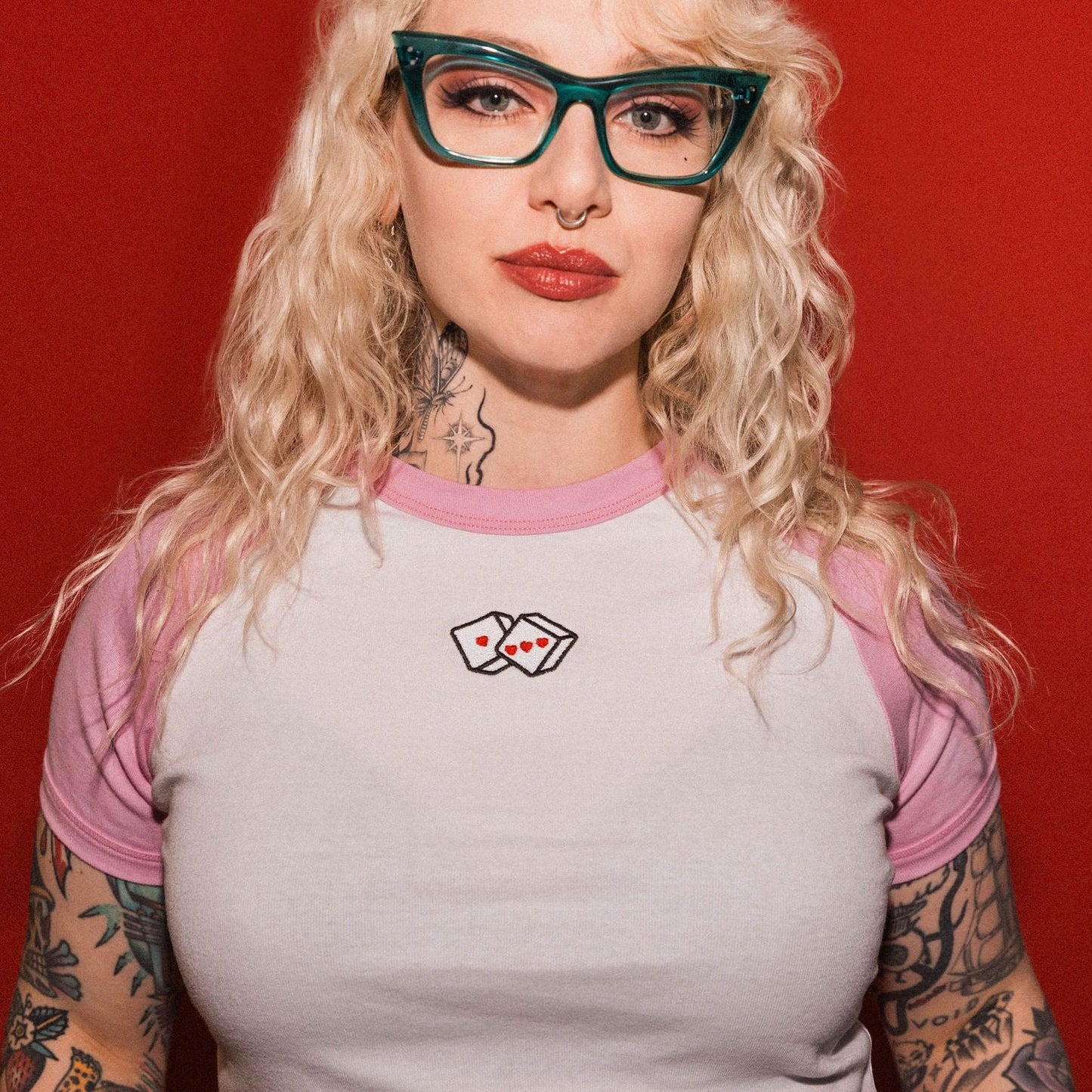 Heart Dice Cropped Raglan - Last 3!
