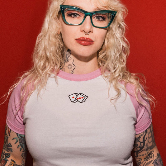 Heart Dice Cropped Raglan - Last 3!
