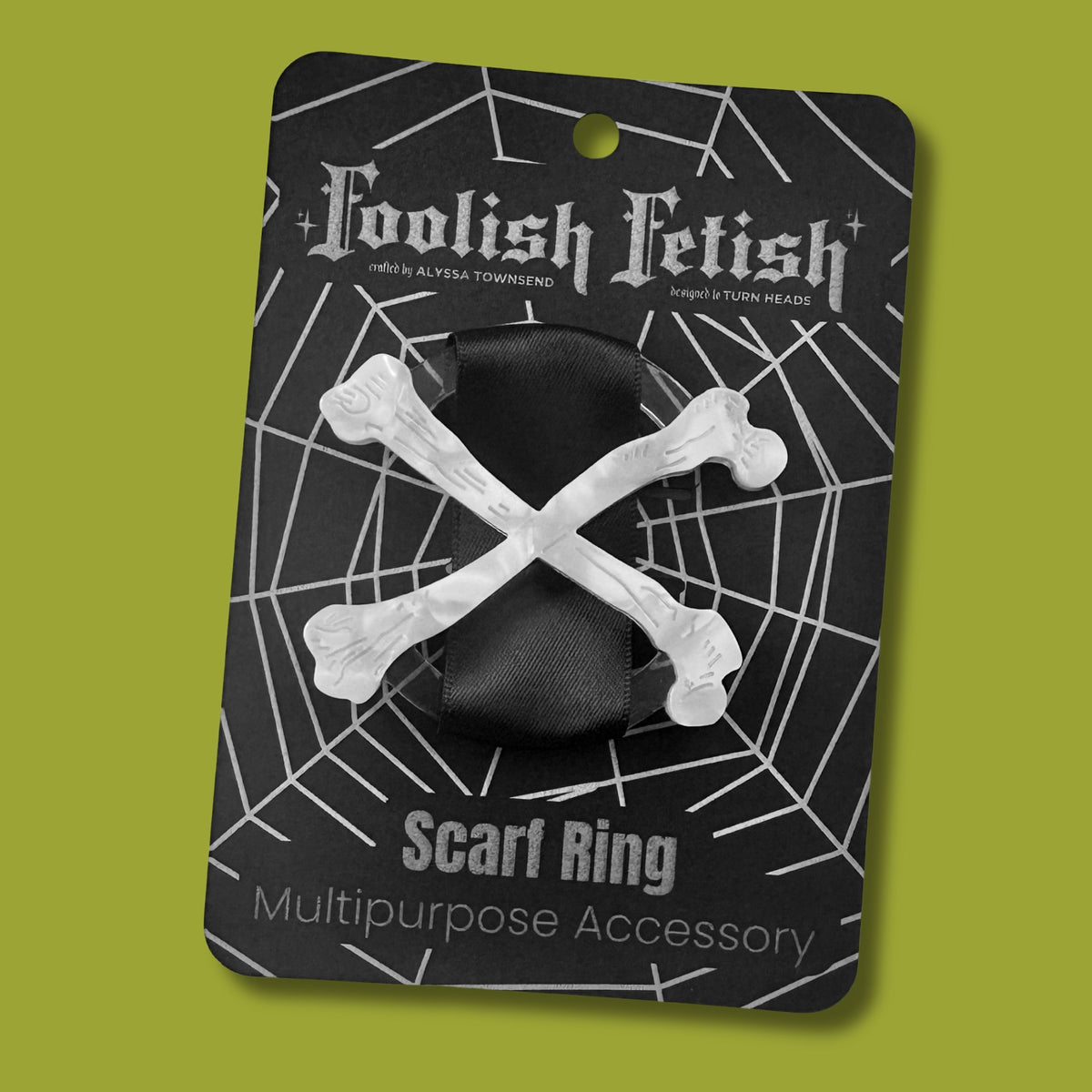 Crossbones Skeleton Scarf Ring
