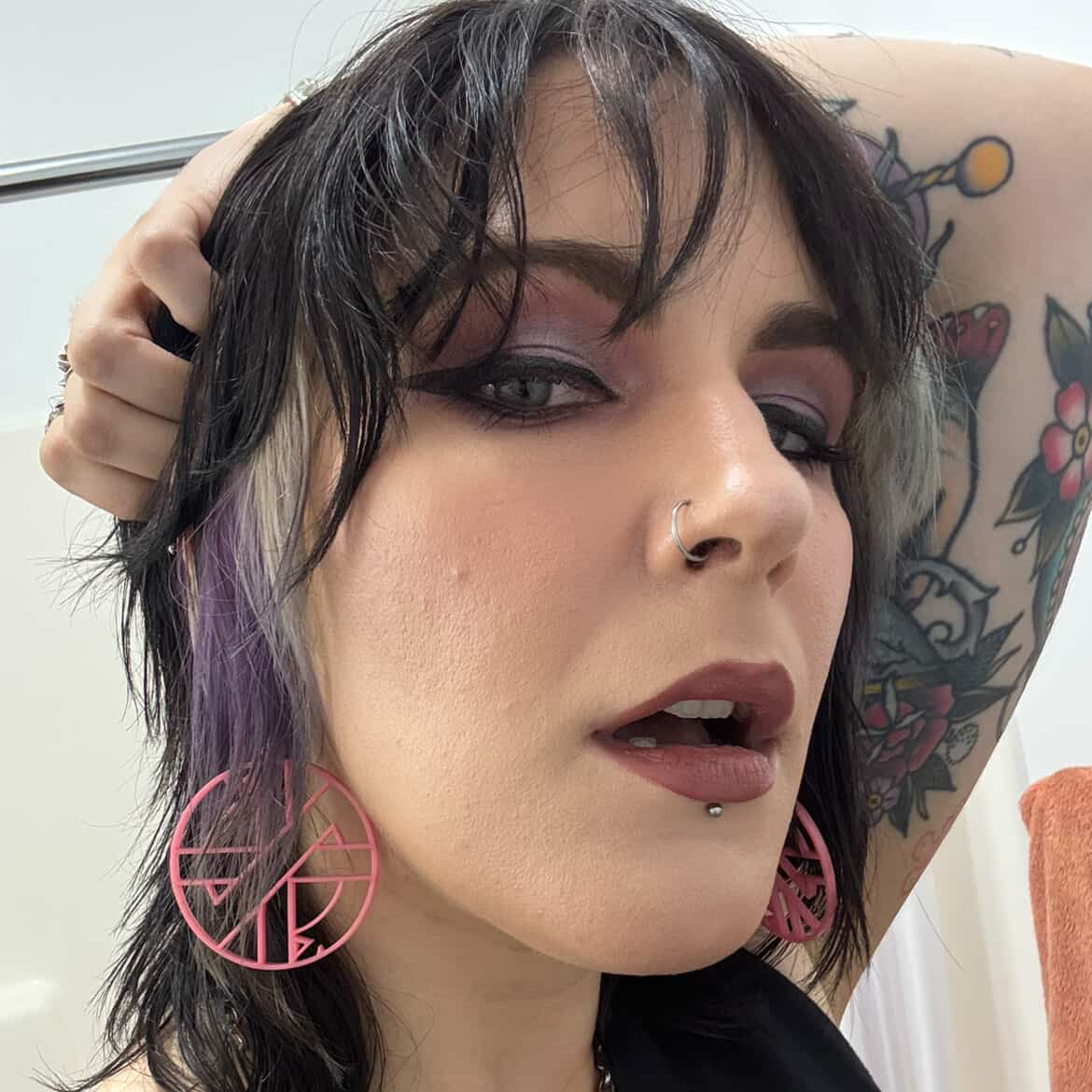 Crass 2" Earrings : Black or Pink