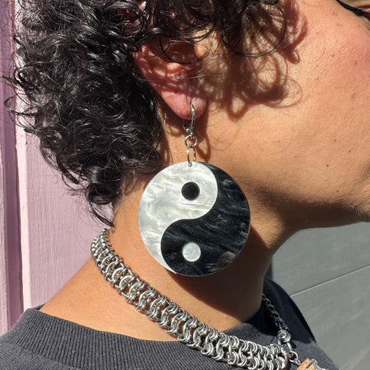 Pearly Yin Yang Earrings