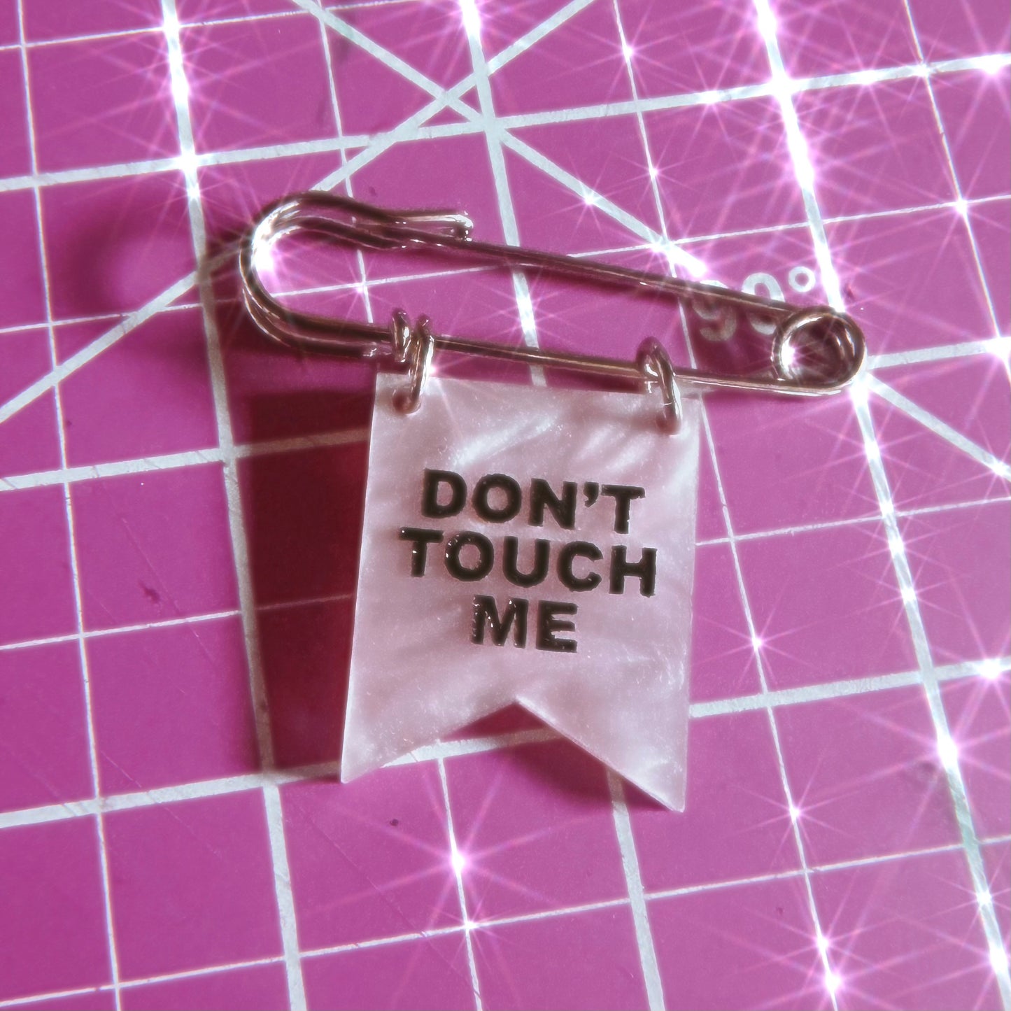 Don't Touch Me Banner Pin