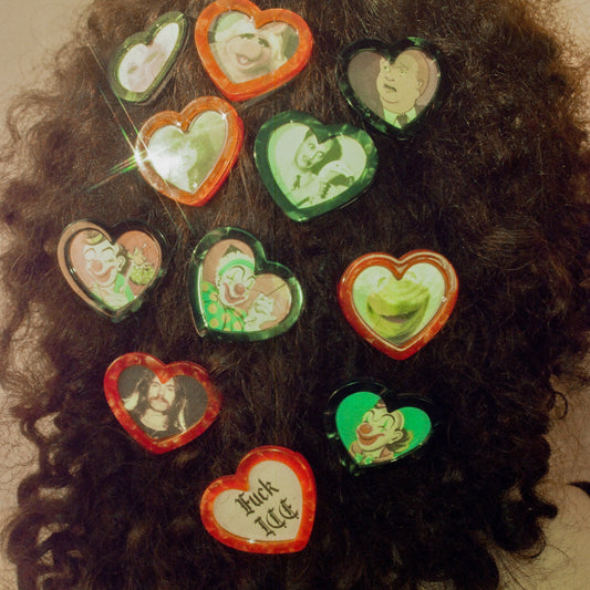 Heart Photo Frame Hair Clip Set : 2 Colors