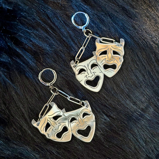 Comedy Tragedy Mask Earrings