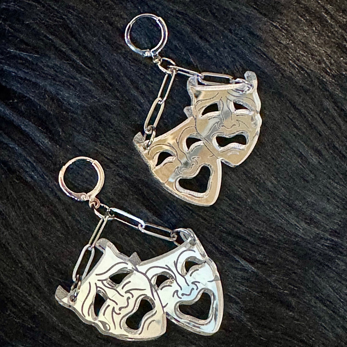 Comedy Tragedy Mask Earrings