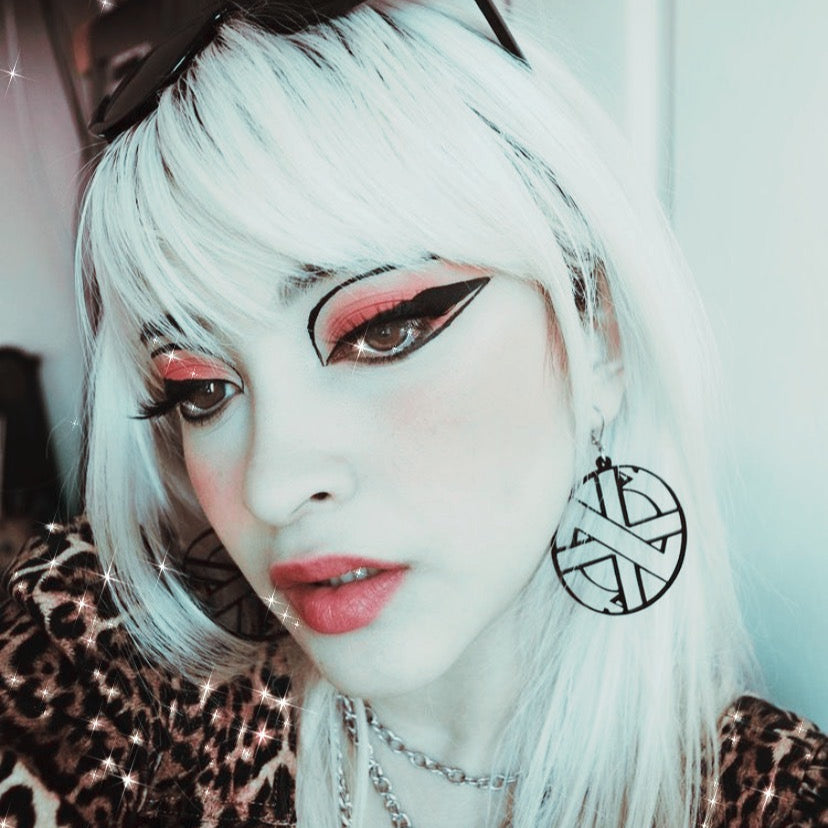 Crass 2" Earrings : Black or Pink