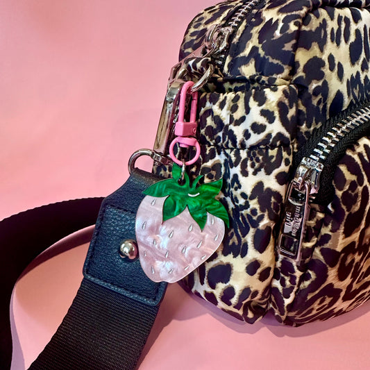 Pink or Red Strawberry Keychain/Bag Charm