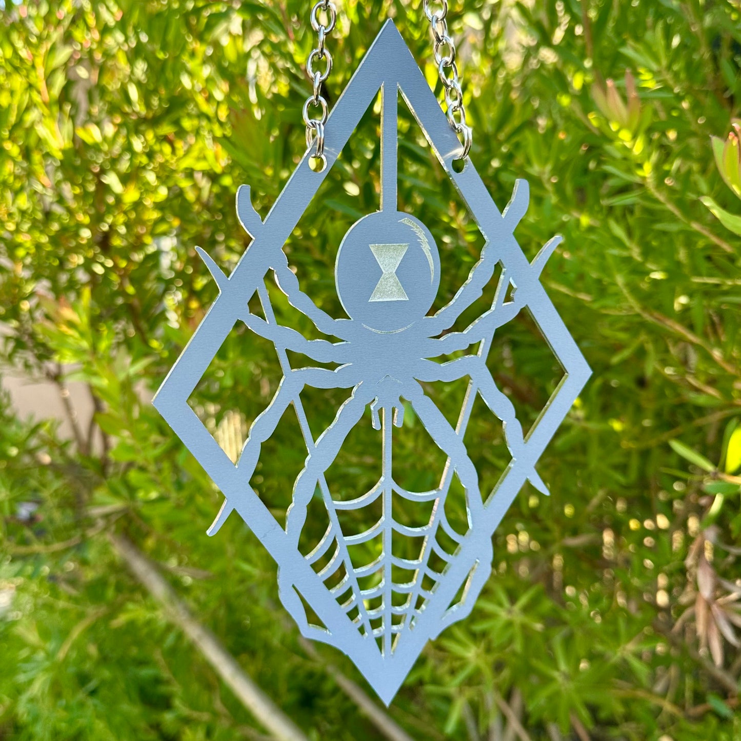 Diamond Spiderweb Widow Mirror Wall Hanging Art