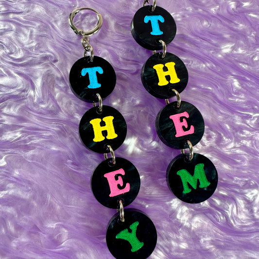 They Them Pronouns Color Pop Earrings