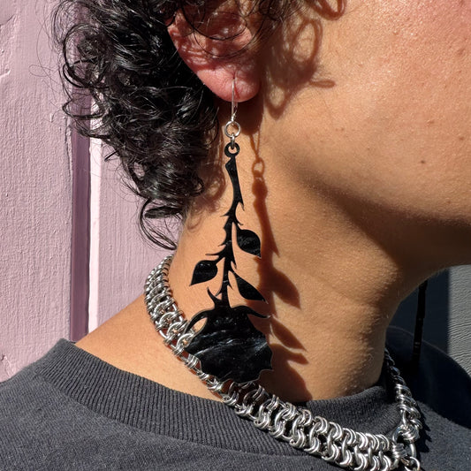 Hanging Rose Earrings : 4 Colors