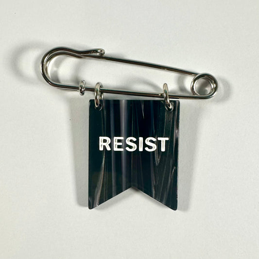 Resist Banner Ribbon Safety Pin