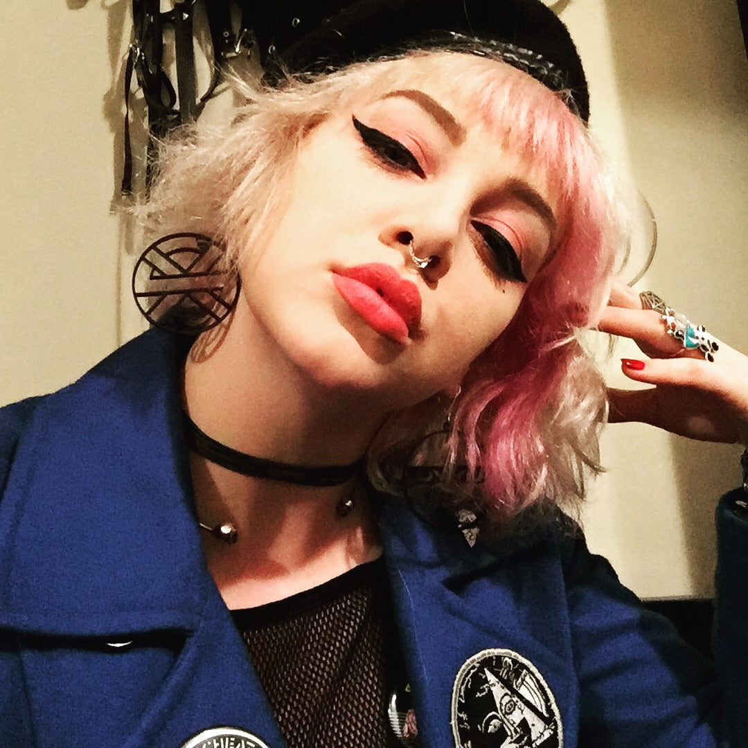 Crass 2" Earrings : Black or Pink