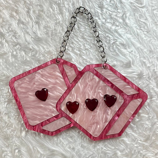 Love Dice Mini Wall Hanging Pink