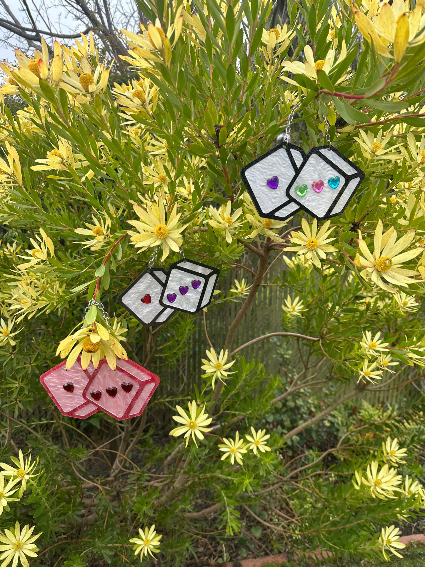 Love Dice Mini Wall Hanging Pink
