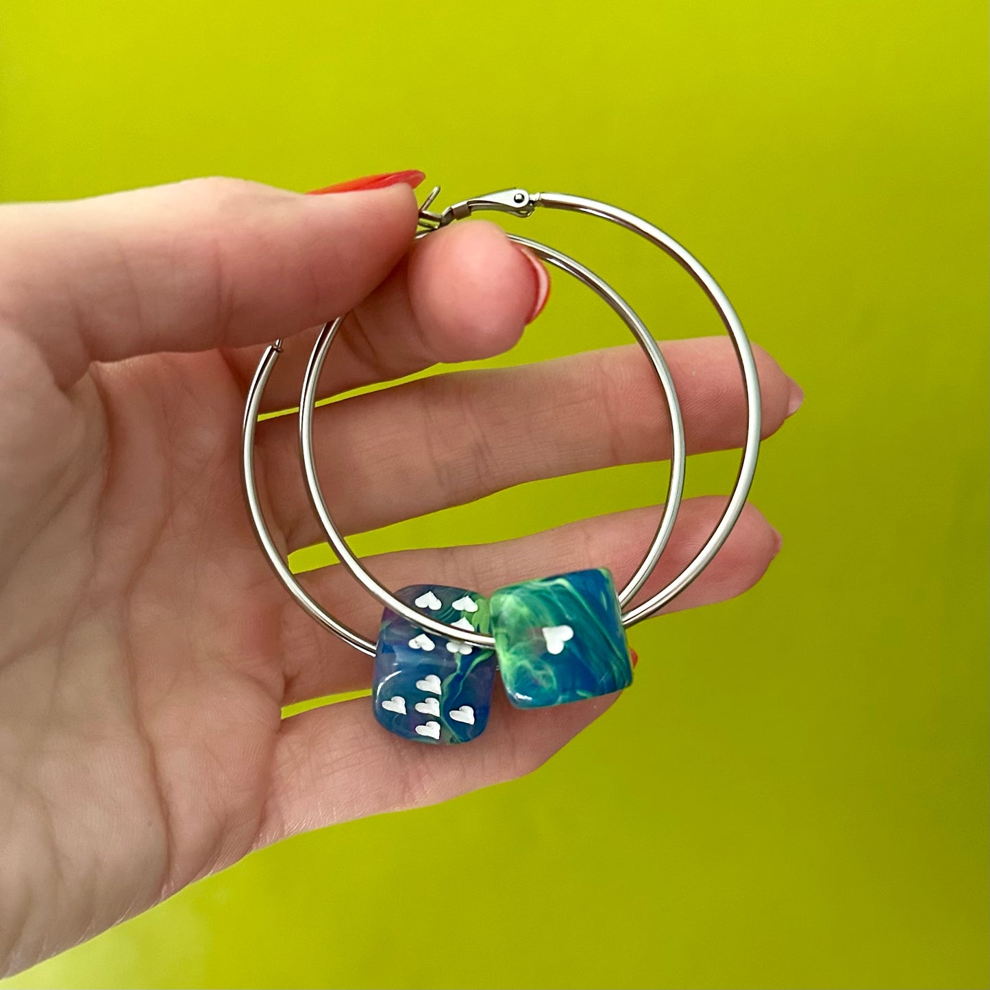 Dice Hoops - Silver Nebula