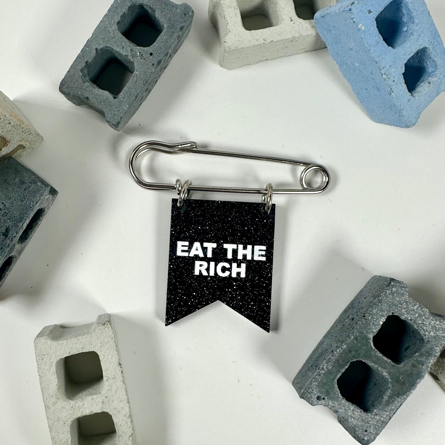 Eat the Rich Banner Pin