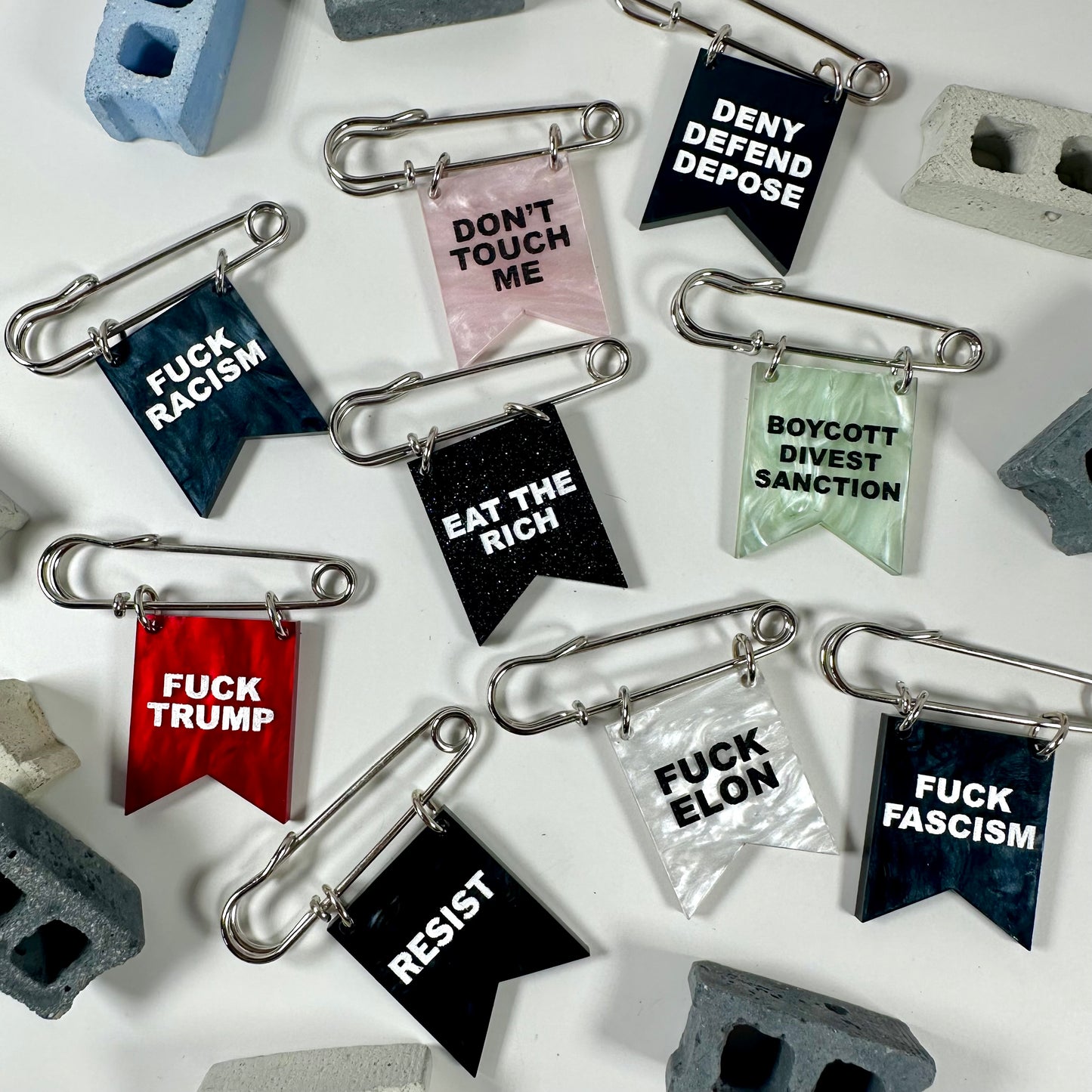 Boycott Divest Sanction Banner Pin