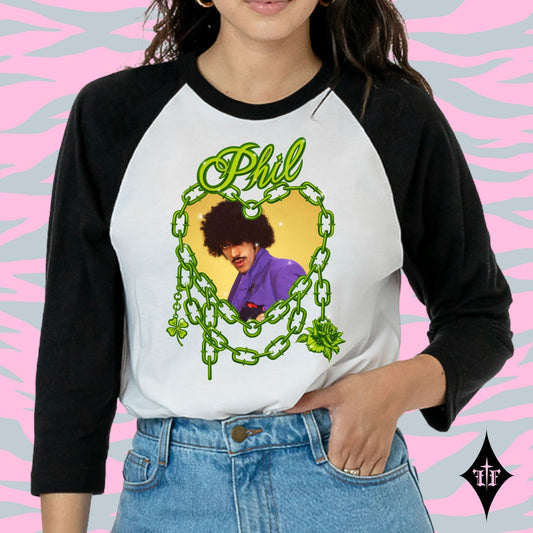 Phil Love Thin Lizzy Unisex Black & White Raglan