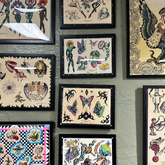 set of 4 flash tattoo sheets