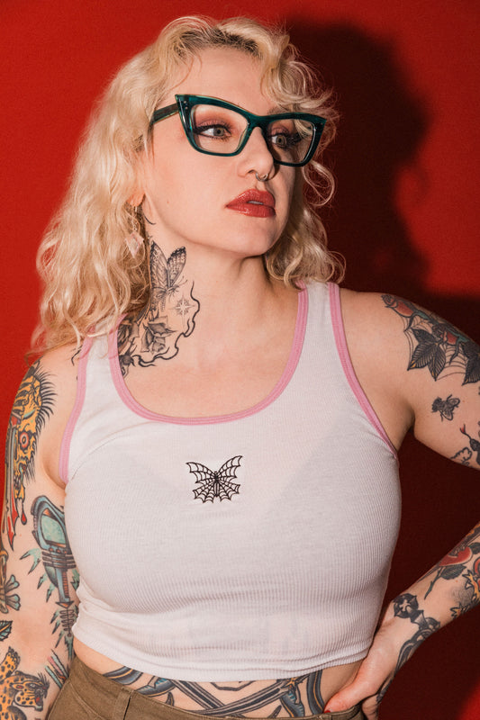 Webbed Butterfly Ribbed Tank -Last 2!