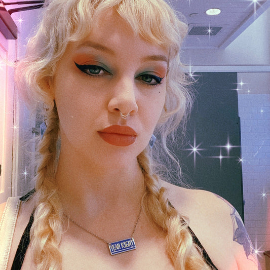 Yeah Right Enamel License Plate Necklace