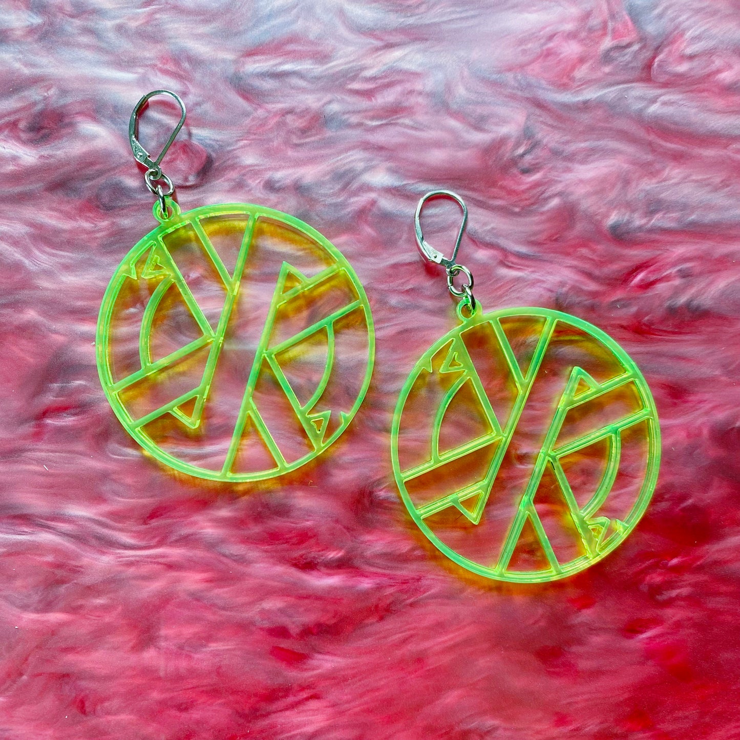 Crass 2" Earrings : Neon Green