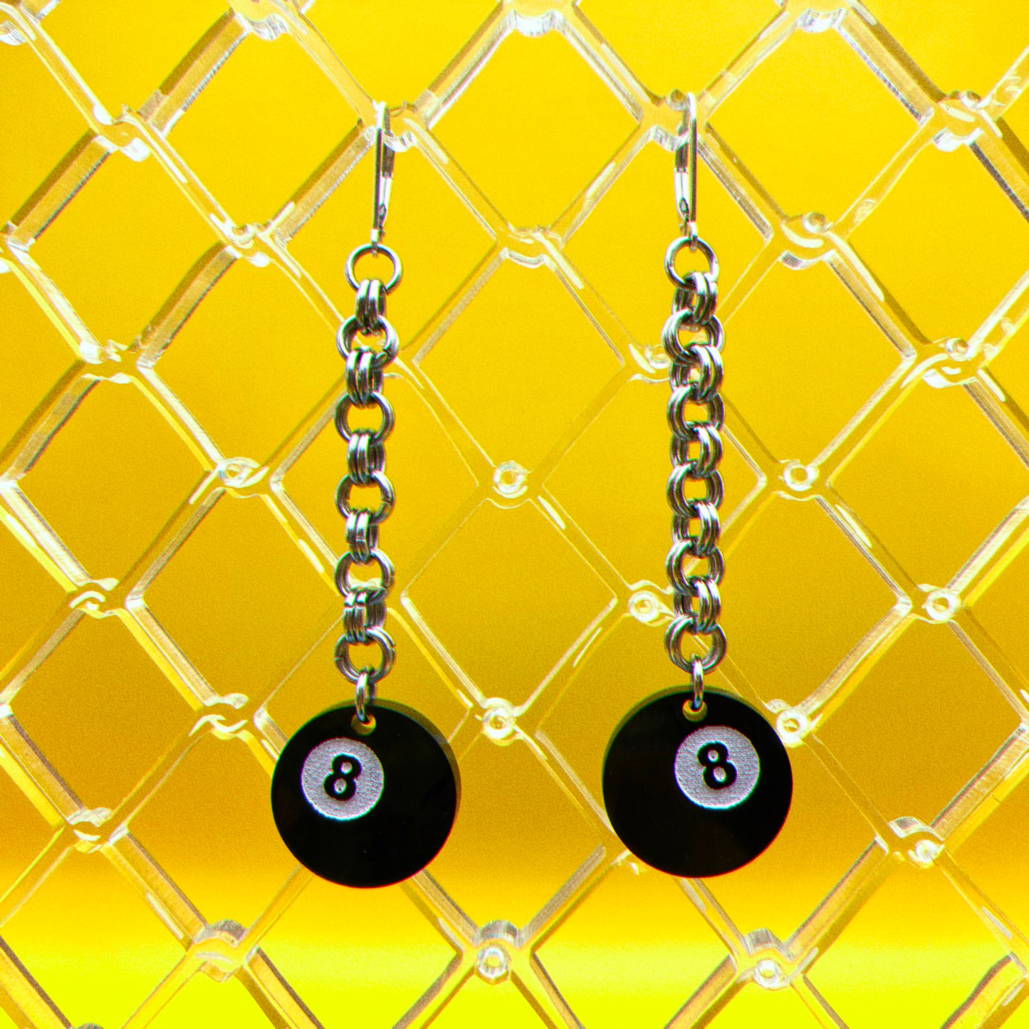 Eight Ball Earrings : 3 Sizes