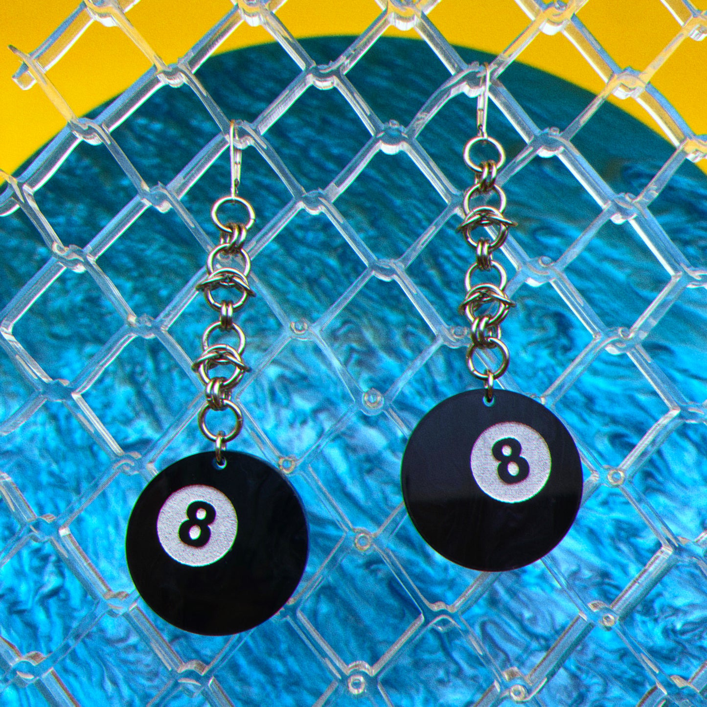 Eight Ball Earrings : 3 Sizes