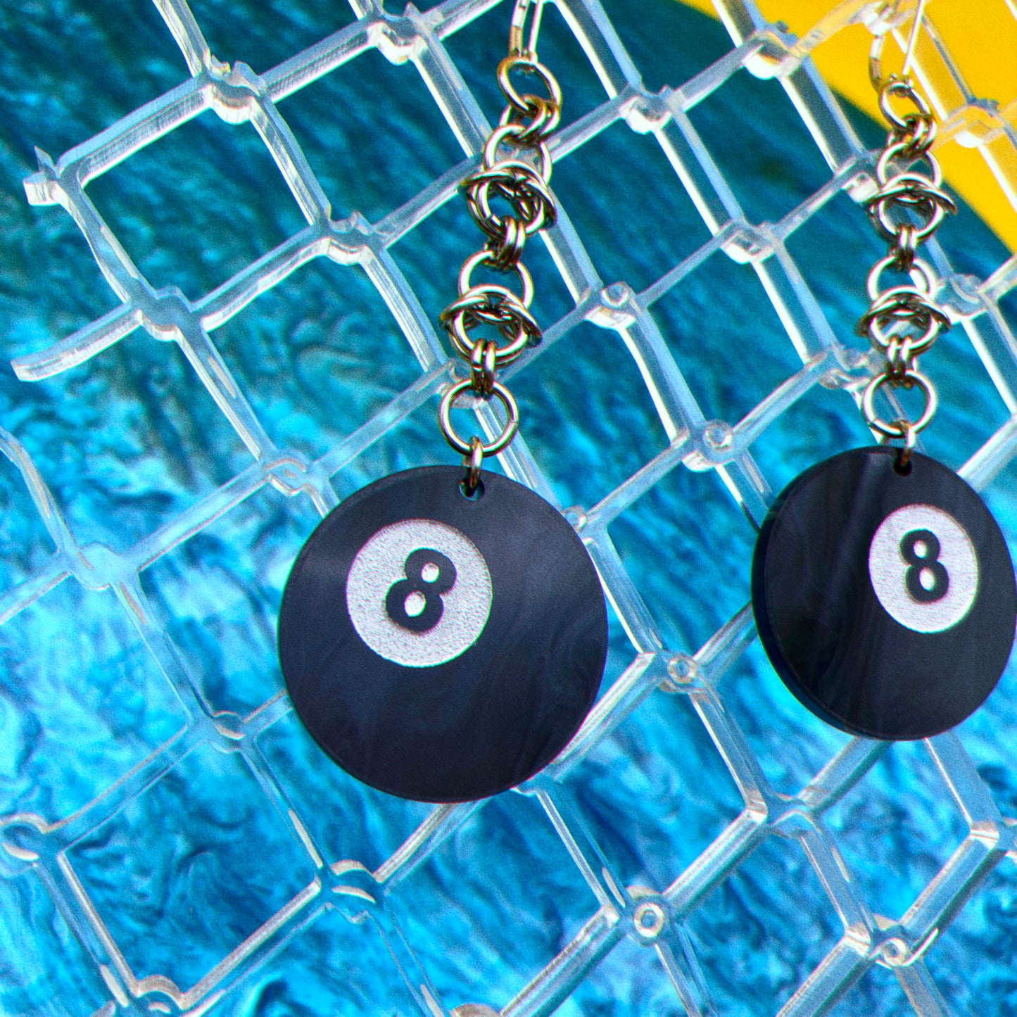 Eight Ball Earrings : 3 Sizes