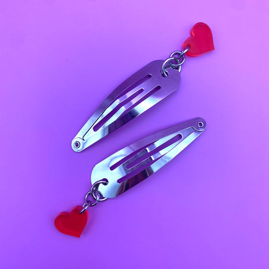 Pink Heart Hair Clip