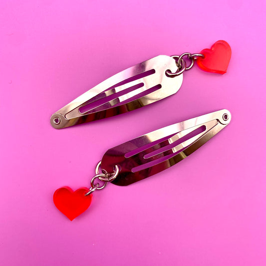 Pink Heart Hair Clip