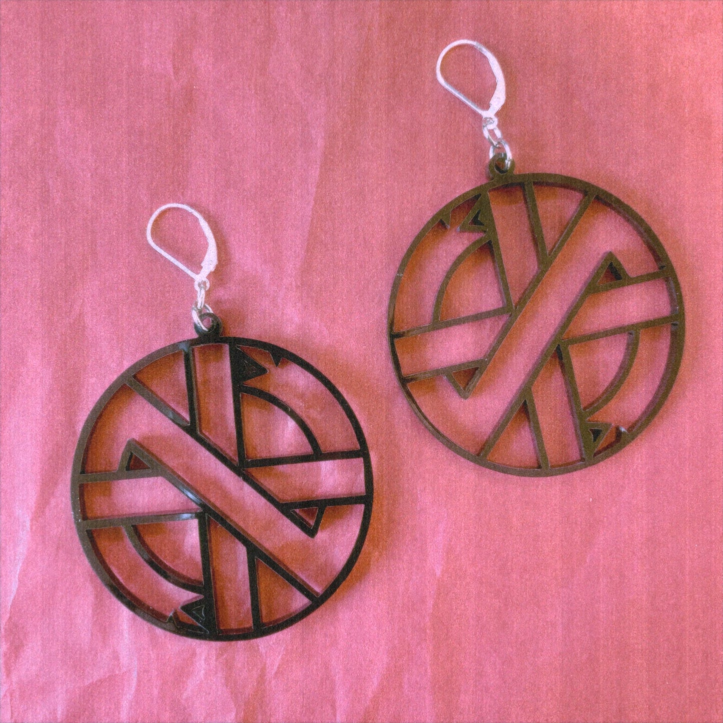 Crass 2" Earrings : Black or Pink