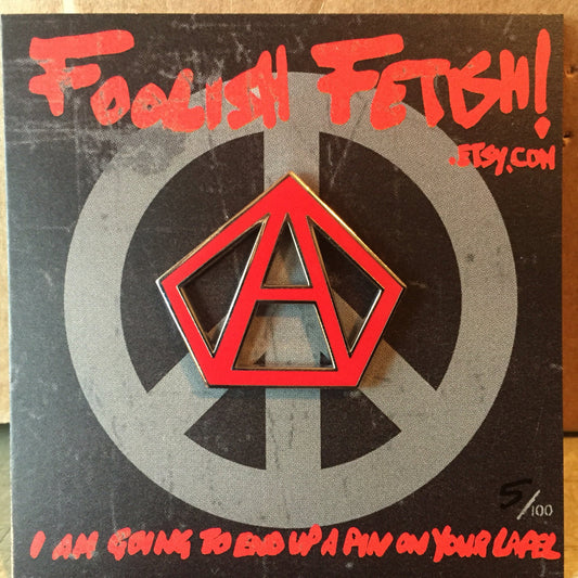 The System Anarchy Red Enamel Pin