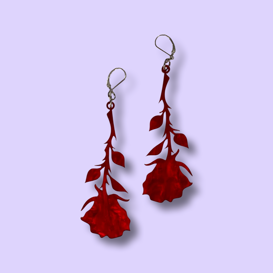 Hanging Rose Earrings : 4 Colors