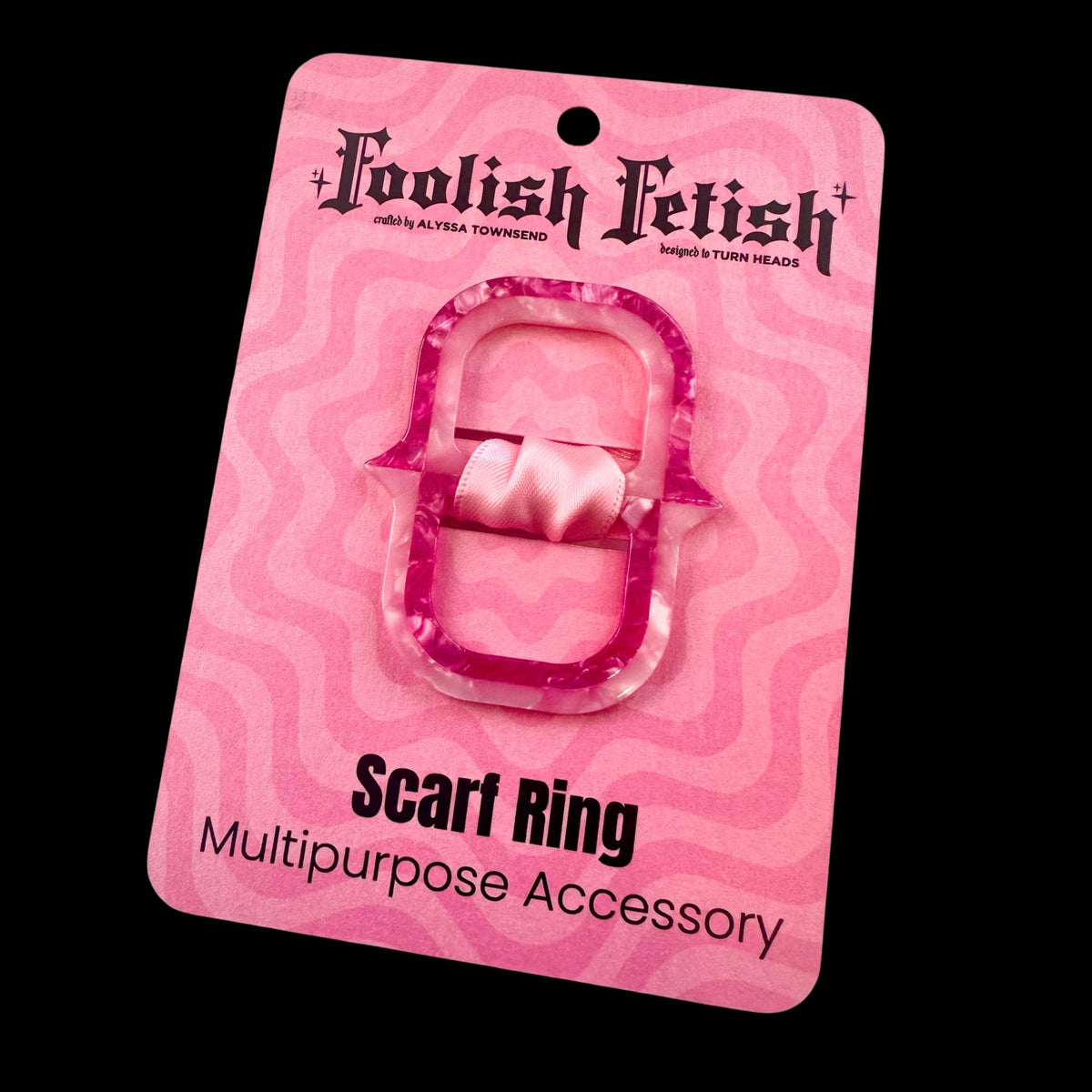 Chain Link Scarf Ring in Pink