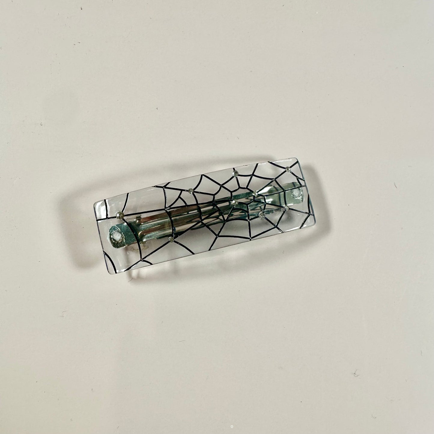 Oopsie! Spiderweb Crystal Barrette