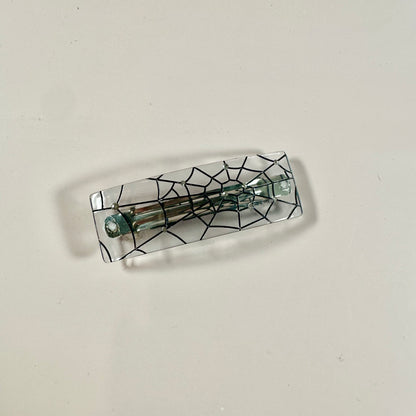 Oopsie! Spiderweb Crystal Barrette
