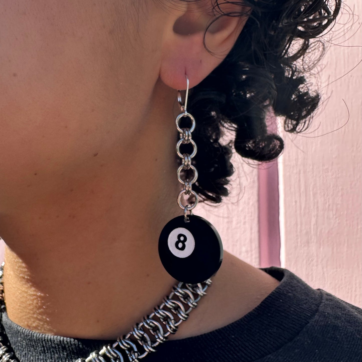 Eight Ball Earrings : 3 Sizes