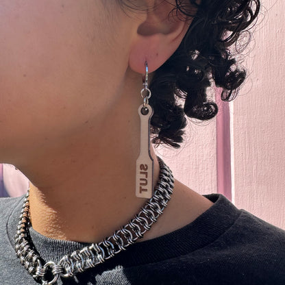 BDSM Wood Paddle Earrings - 2 Sizes & Styles