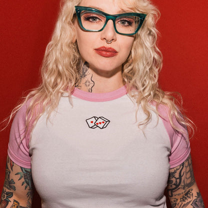 Heart Dice Cropped Raglan - Last 3!