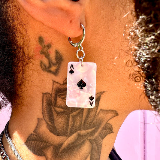 Aces of Spades Card Earrings