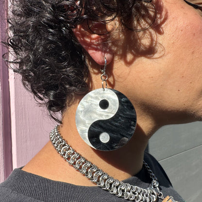 Pearly Yin Yang Earrings