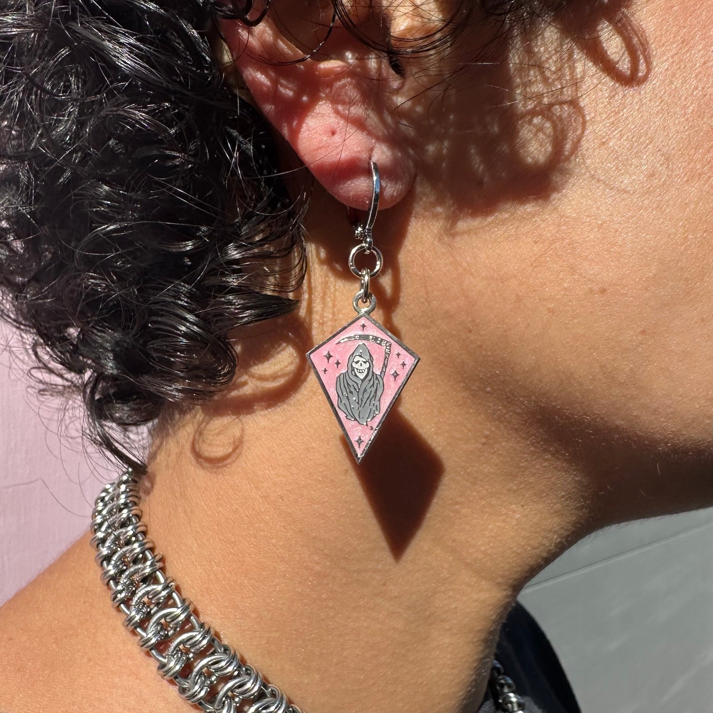 Tiny Reaper Earrings : Pink or Blue