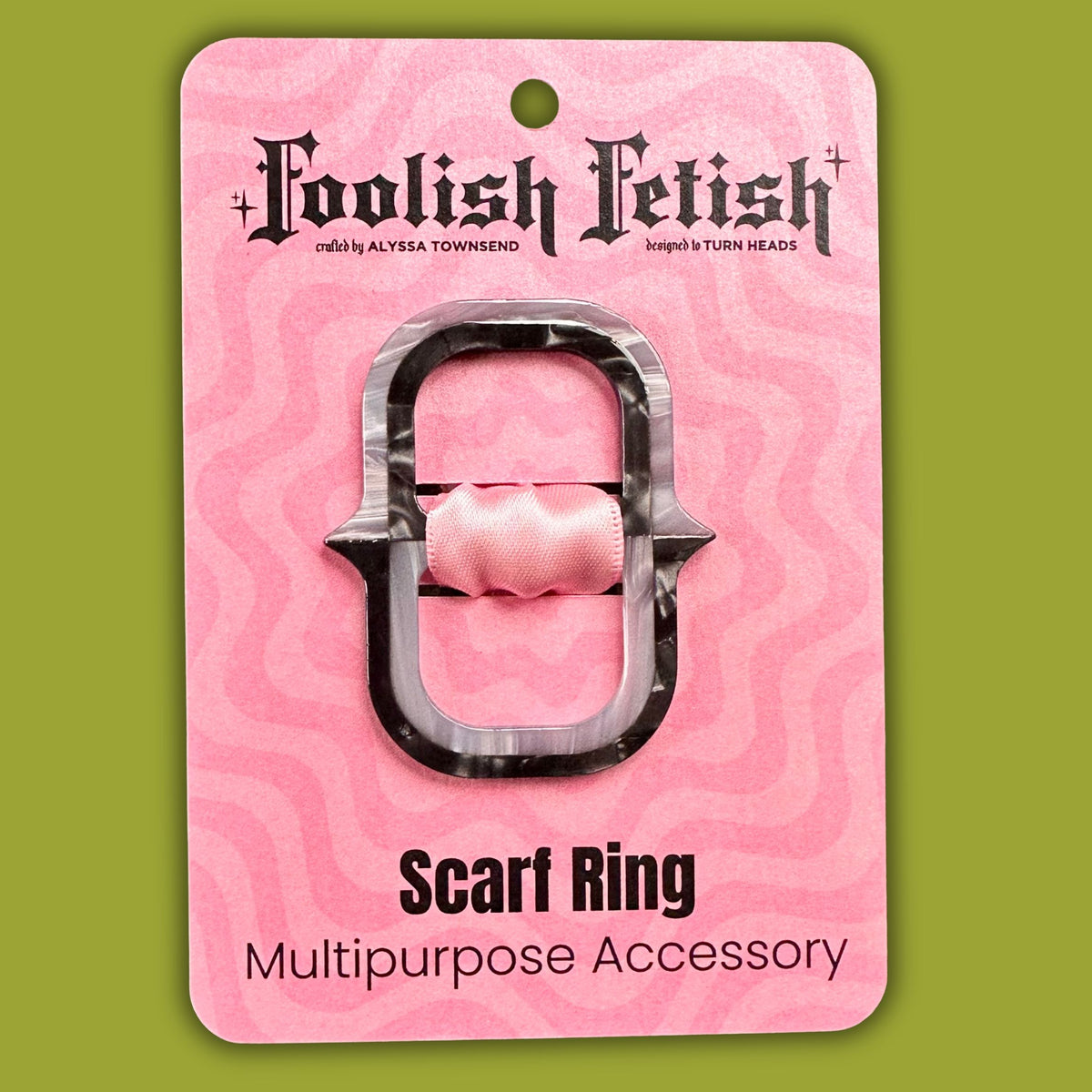 Chain Link Scarf Ring in Grey