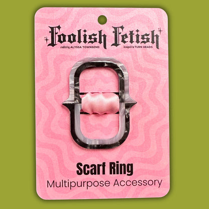 Chain Link Scarf Ring in Grey